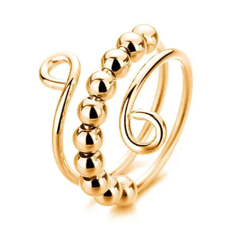 Anillo Bohemio Rotativo de Cuentas Arcoíris para Mujer