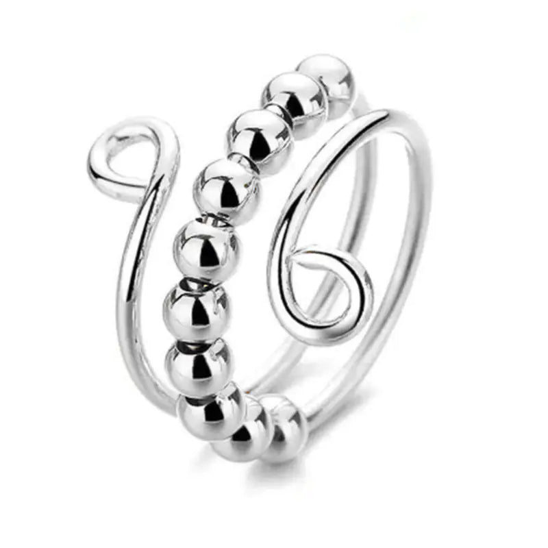 Anillo Bohemio Rotativo de Cuentas Arcoíris para Mujer